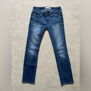 BKE Stella Slim Fit Low Rise Straight Leg Distressed Denim Jeans Size 26 Blue